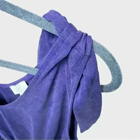 Loft Outlet XL Purple Sleeveless Tie Shoulder Spring Jumpsuit Ankle Length - Picture 7 of 9